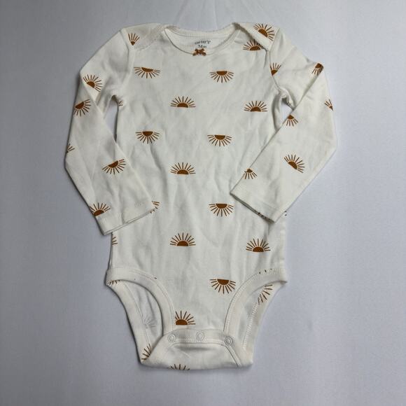 Carter's Long Sleeve Bodysuit Infant Size 24 Months White, Sun - Picture 1 of 5